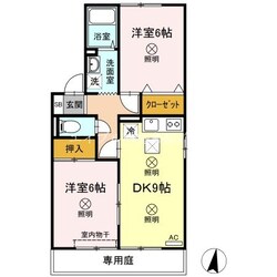 セジュール庭瀬　Ａ棟の物件間取画像